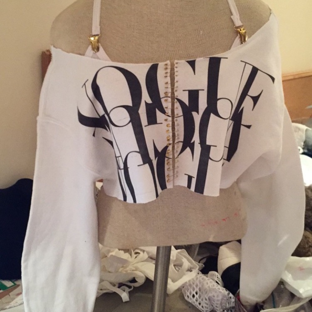 Vogue crop top sweater from BRIDGE by Skott Marsi